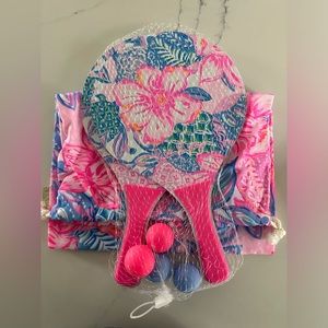 Lilly Pulitzer Paddle Ball Set with carrying case.